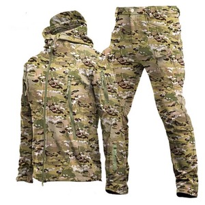 Veste tactique pour hommes ensemble extérieur doux pour hommes automne hiver polaire chaud alpinisme coupe-vent costume tactique à capuche ensembles - Product Image 3