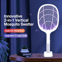 Qualitell Raqueta Eléctrica 2 en 1 para Moscas e Insectos, Carcasa Duradera de ABS, Luz UV Atractiva para Mosquitos, para Interiores y Exteriores, CE EPA