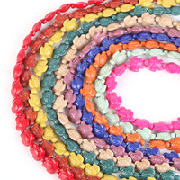 Perles de turquoise huileuse brillante multicolores 14x17mm en forme de tortue, pierres précieuses naturelles pour la fabrication de bijoux DIY