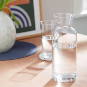 קנקן זכוכית מיץ בעבודת יד קנקן זכוכית ייחודי למיץ לימון בקבוק זכוכית מים