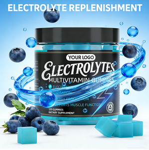 Gummies multivitaminées électrolytes OEM, 120 unités, pour l'hydratation, l'énergie et le soutien musculaire, complément alimentaire en vitamines et minéraux - Product Image 4