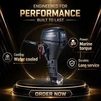 Mesin Tempel Bensin Fornlong FL-F9.8 9.8HP 4 Tak 2 Silinder Berpendingin Air Performa Tinggi untuk Kapal Nelayan