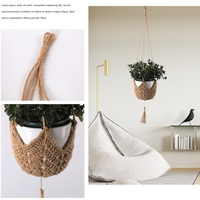 Rosa Home Bohemian Macrame Crocheted Petal Base Plant Hanger Wall Vase Cotton Linen Hemp Rope Hanging Planter Basket Creative.