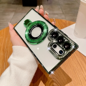 Coque Souple Magnétique avec <span class=keywords><strong>Chargeur</strong></span> <span class=keywords><strong>Sans</strong></span> <span class=keywords><strong>Fil</strong></span> <span class=keywords><strong>pour</strong></span> <span class=keywords><strong>Samsung</strong></span> Galaxy A23 A14 A13 A12 A34 A73 A54 <span class=keywords><strong>A53</strong></span>, Plaqué Diamant, en TPU, avec Support Béquille et Poignée - Product Image 5