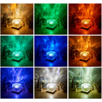 Lampe d'ambiance de bureau à effet d'ondulation de l'eau en cristal, lampe de table en cristal LED à 16 couleurs pour la décoration
