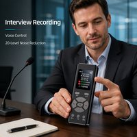 Dictaphone portable professionnel en métal avec 4 micros, réduction de bruit à 20 niveaux, USB WAV, fixation par clip, idéal pour les réunions, personnalisable en usine