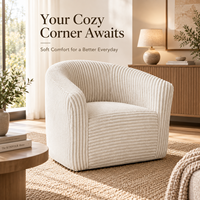 Fauteuil d'appoint moderne sculpté en velours côtelé PU, confortable et moelleux, avec dossier incurvé et assise profonde, idéal pour appartement et hôtel