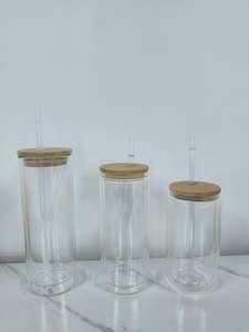 Vente en gros verres à bière droits avec couvercle et paille 12oz 16oz 20oz verres à eau vierges pour Sublimation - Product Image 5