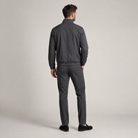 Veste à fermeture éclair réversible, t-shirt en coton mercerisé, pantalon chino extensible coupe droite, ensemble trois pièces pour homme, style business décontracté et technique