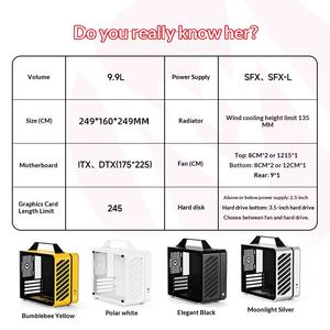 Gabinete de Computadora Mecánico Master C24 Mini-<span class=keywords><strong>ITX</strong></span> Full Tower de Acrílico para Escritorio Pequeño, Diseño de Cubo de Azúcar - Product Image 2