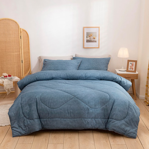 Juego de ropa de cama de 3 uds. Simple y elegante tamaño King, funda de almohada transpirable fresca, uso doméstico, juego de edredón de verano de poliéster suave para el hogar - Product Image 4