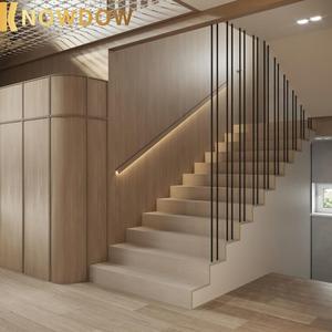 KNOWDOW Deluxe Industrial Minimalist Indoor Duplex Gerade Treppe Treppen und Modulare Treppe Kits Mit Holz stufen