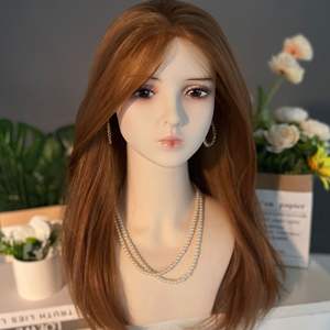 Nuevo estilo peluca cabeza modelo tocado accesorios <span class=keywords><strong>de</strong></span> exhibición, muñeca realista modelo cabeza collar pendientes foto Cosplay cabeza ficticia - Product Image 1