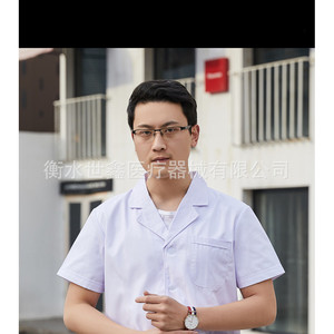White Nurse Uniform Short Sleeve Cotton Moisture Wicking Women Hospital Workwear Summer Top - Product Image 2