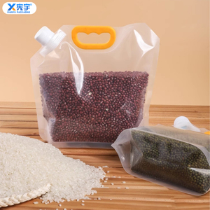 Sac à <span class=keywords><strong>eau</strong></span> pliable transparent portable avec logo personnalisé, pochette réutilisable pour liquides avec bec verseur et poignées pour <span class=keywords><strong>eau</strong></span>, jus, bière, céréales - Product Image 6
