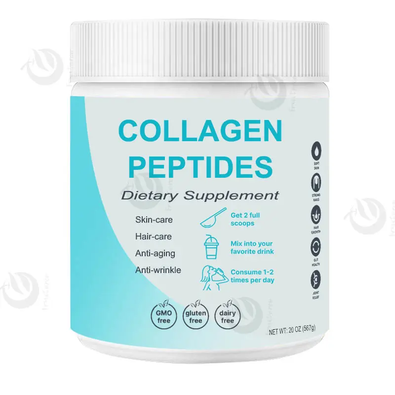 Private Label Kollagen Peptide Pulver Getränk Kollagen Pulver aus Meeresfischen und Rindern