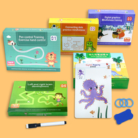 Juguetes de aprendizaje para niños en edad preescolar, kits de aprendizaje, cuaderno de ejercicios con bolígrafo borrable, entrenamiento de control del lápiz, juguetes de aprendizaje Montessori para niños