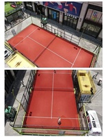 Özelleştirilebilir Renkli Açık Hava Sporları Panoramik Padel Kortu Çelik ve Cam Tenis Kortu Ekipmanları SSG Marka Model SUPER100
