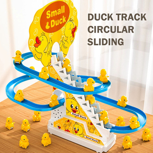 Carino piccolo anatra pista elettrico ottovolante automatico scala arrampicata con suono e luce divertente giocattolo regalo per i bambini - Product Image 2