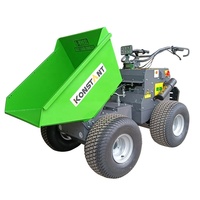 KONSTANT 300KG Elektro Mini Dumper 4WD Beton-Schubkarre 1600W Baustellen-Minidumper mit Hydraulik und Akku