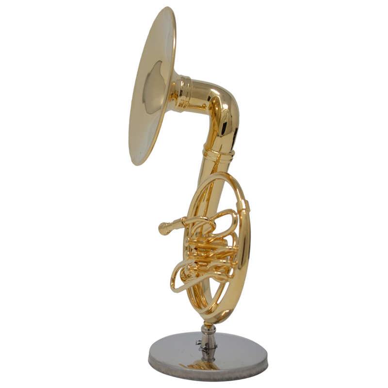 Garosa Réplique Miniature Saxophone Alto Plaqué Or Avec Support Et Étui - Modèle Décoratif Instrument De Musique