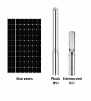 Pompe à eau solaire submersible Deye 2 CV 1500 W 4 pouces DC avec onduleur solaire pour l'irrigation de puits forés, économie d'énergie, OEM