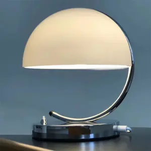 Macron Cute Creative Glass Table Lamp Original Design Bauhaus Mushroom Desk Lights Bedroom Bedside Atmosphere Decorative Lamp
