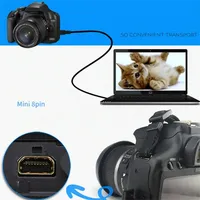 Câble de données USB pour appareil photo D7200 D3200 D5500 D5100 D5200 D7100 P7100 Mini 8 broches Fabriqué en Chine