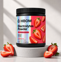 Poudre d'électrolytes personnalisée à marque privée, saveur fraise, mélange pour boisson hydratante, 10 vitamines et minéraux, OEM ODM, vente en gros