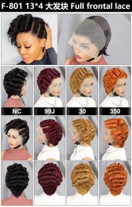 Perruque Pixie Curls à prix promotionnel LetsFly, perruque à dentelle frontale courte, coupe courte, dentelle frontale 13*4, <span class=keywords><strong>cheveux</strong></span> humains, <span class=keywords><strong>cheveux</strong></span> brésiliens - Product Image 4
