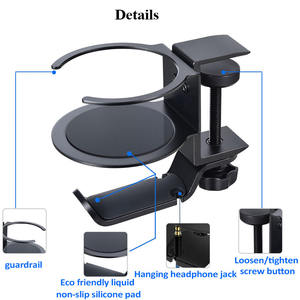 Bras Long Réglable 2 En 1 Bureau Table Porte-Gobelet Casque Crochet Porte-Boisson Casque Support Pour Bureau Maison Jeux - Product Image 2