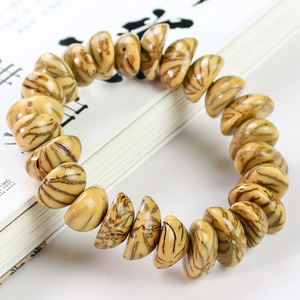 Semi Circular Bodhi Seed Bracelet With Gold <b>Thread</b> Unisex Religious Jewelry For Buddhist Prayer <b>Beads</b> Hangzhou Origin - Product Image 3