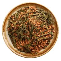 Thé vert Genmaicha aux herbes naturelles de marque privée, feuilles de thé vert au riz brun torréfié, arôme doux de noix, goût doux et onctueux, faible teneur en caféine