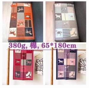 女性用大きな馬のパターン正方形デザイナースカーフ秋冬暖かい厚いタッセル手描きショール - Product Image 4