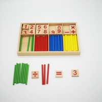 Jouet éducatif pour enfants pour apprendre les mathématiques, logo personnalisé gratuit, bâtonnets de comptage avec boîte en bois, bâtonnets de comptage en bois pour enfants