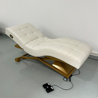 Lit de massage de spa haut de gamme, lit de beauté, table de massage électrique à hauteur réglable automatique, en acier inoxydable pour salon de spa, mobilier