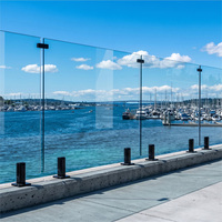 HIMOWAY - Clôture de piscine en verre sans cadre en acier inoxydable moderne, avec embout pour une utilisation en extérieur