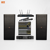 Système de sonorisation professionnel DSZ DS-FQ215 à double haut-parleur de 15 pouces, passif, à poser sur le sol, avec basses puissantes pour concerts et événements