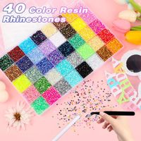 Ensemble de 40 strass plats avec colle B7000, pince à strass et stylo applicateur de cire pour le nail art DIY, la décoration de gobelets et les loisirs créatifs