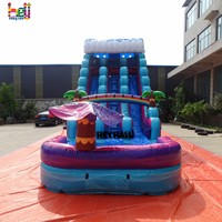 Toboggan aquatique gonflable commercial bleu en PVC à double usage, installation pratique, Heyhail HJSW-138, garantie 1 an, prix direct usine