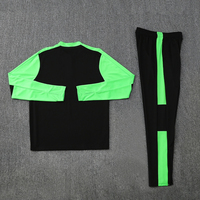 Ensemble de survêtement d'entraînement de football personnalisé, veste à demi-zip à manches longues et pantalon pour homme, séchage rapide, respirant, vêtements de sport, vert fluo, 100%