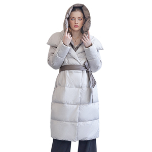 Haute qualité longue femmes doudoune <span class=keywords><strong>avec</strong></span> bouton décoration col à capuche décontracté respirant doudoune - Product Image 4