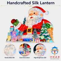 Lanterne de Noël en soie artisanale, décoration festive extérieure, grand modèle lumineux à LED pour spectacle de lumière