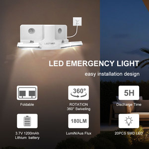 Luz <span class=keywords><strong>de</strong></span> Emergencia Plegable <span class=keywords><strong>de</strong></span> Doble Cabezal, Recargable, LED, <span class=keywords><strong>de</strong></span> Pared, para <span class=keywords><strong>Salida</strong></span> <span class=keywords><strong>de</strong></span> Seguridad contra <span class=keywords><strong>Incendios</strong></span> - Product Image 2
