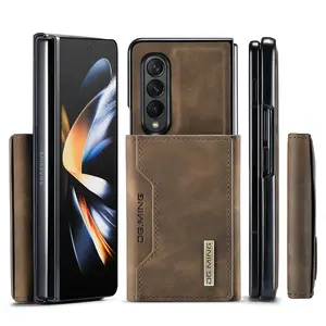 Detachable Leather Magnetic Wallet Card Pocket Phone Case for Samsung Z Fold 4 Luxury Case For Samsung Fold 4 fold 3