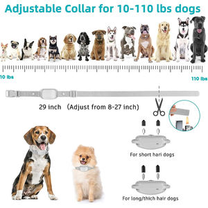 Dispositivo ajustable de control de ladridos para adiestramiento de mascotas, pitido, vibración, choque seguro, collares electrónicos impermeables, <span class=keywords><strong>Collar</strong></span> de perro antiladrido con control remoto - Product Image 4