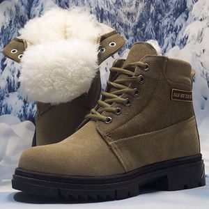 รองเท้าบูทกันหิมะสำหรับผู้ชาย San Niu Xipu สีน้ำตาลบุขนแกะ พื้นหนา สำหรับทำงานกลางแจ้ง ความยาวครึ่งน่อง ไซส์ 40 กันลื่น แบบฉีดขึ้นรูป - Product Image 3