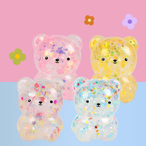 Jincan <b>Cute</b> <b>Bear</b> Pinch Music Glitter Jelly Transparent Vent Stress Relief Toy for Boys and Girls Wholesale - Product Image 5