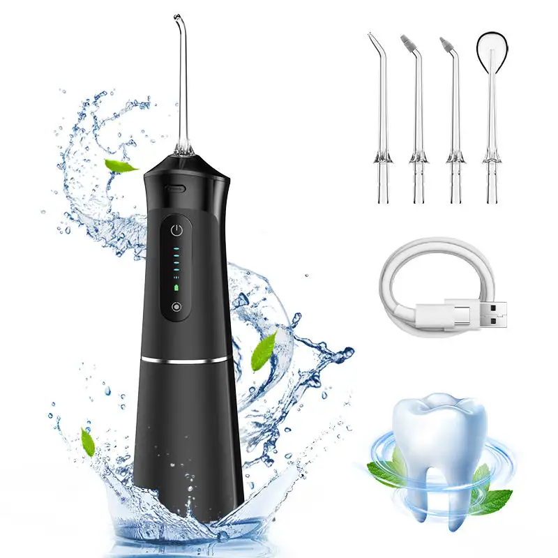 Không Dây cao áp lực nước 5 chế độ 200ml xách tay màu đen nha khoa Irrigator miệng sạch nước Flosser răng Spa