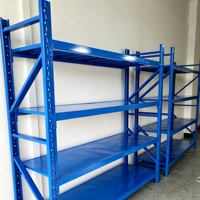 Étagère de stockage d'entrepôt en acier réglable de moyenne capacité, unité d'étagérage métallique sans boulons, taille personnalisée pour atelier et stockage industriel